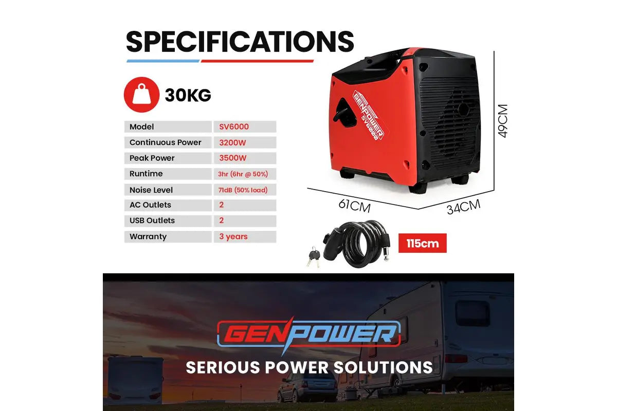 GenPower SV6000 Portable Inverter Generator